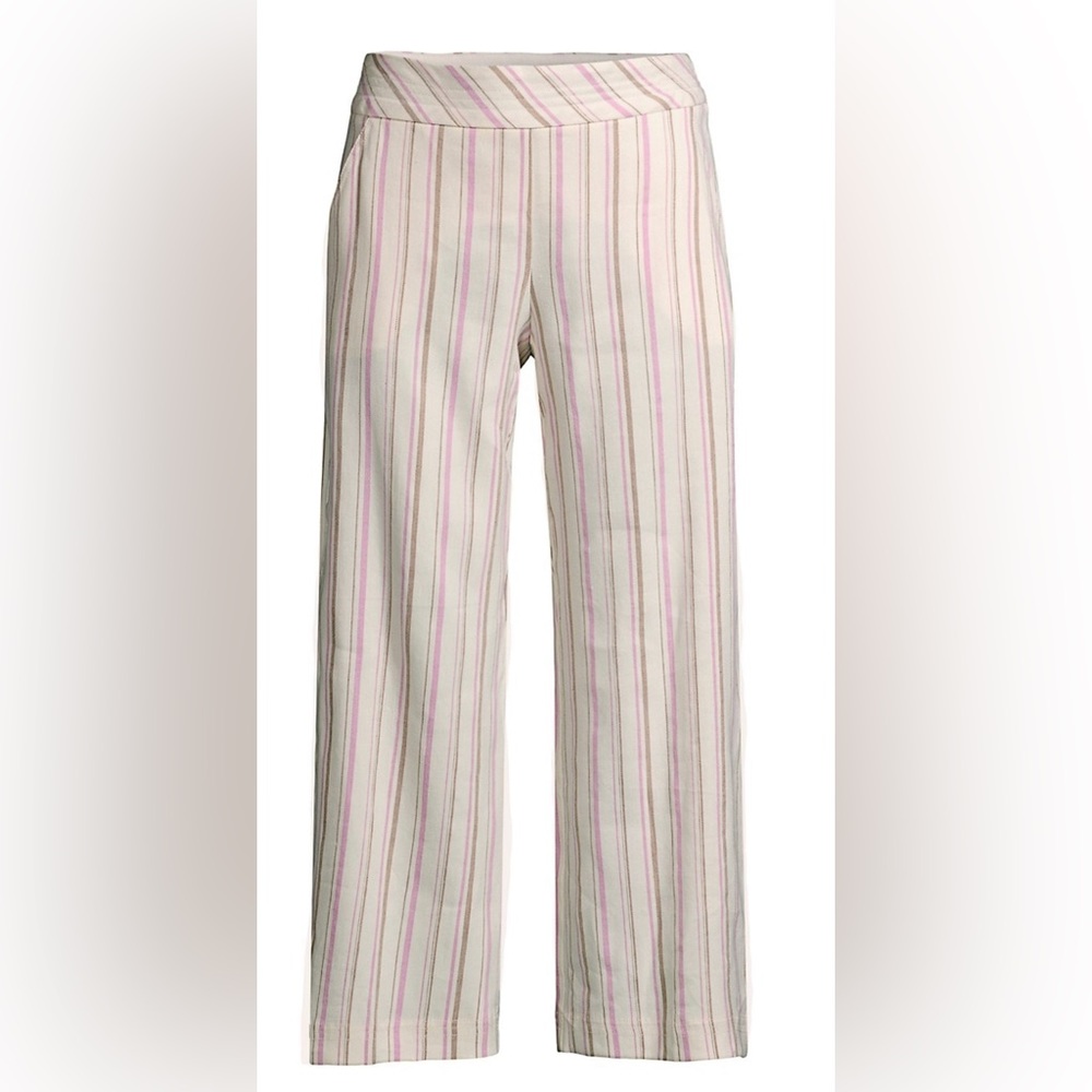 Trina Turk White Monument Pink and Brown Striped Pants Size 14 NWT - Picture 5 of 13